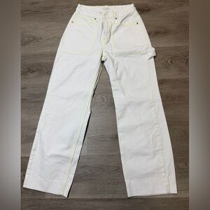 Good American White Jeans with Neon Stitching